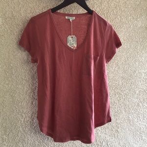Rag Poets wmns small linen pocket tee